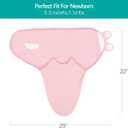 Biloban Baby Swaddles 0-3 Months for Girls, Cotton Swaddle Blanket, Newborn Essentials, Pink & White, 2 Pack