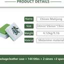 Drizzle Chinese Mahjong Game Set - 146 Medium Size Tiles 1.3inch with Instructions - Professional Mah Jong Play Green 