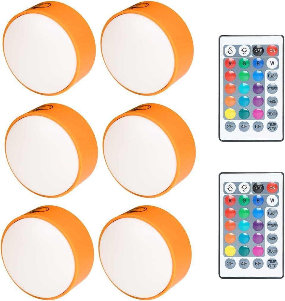 6-Pack Carved Pumpkin Lights with Remote Control  Eerie Glow for Halloween Jack-o'-Lanterns, Weather-Resistant & Easy to Install - Great for Pumpkin Carving Parties