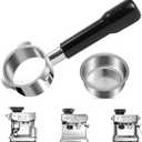 54mm Bottomless Portafilter for Breville Barista Express 18g Filter Basket Fit Breville 54mm Espresso Machines (BES870XL 880BSS 878BSS 840XL 500BSS 450BSS Duo Temp Pro) Black Portafilter