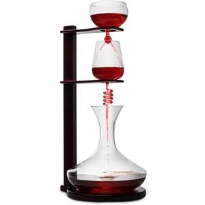 Wine Tower Decanting & Aerator Set by The Wine Savant - Unique Wine Decanter - 3 Aerating Parts - Upper, Middle & Lower Aerators - Whisky & Wines Carafe, Proven to Enhance & Improves Flavor & Aromas