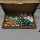 48 Pcs Balls Cake Topper Decorations Balloon Cupcake Toppers Foam Cake Topper Balls Cake Balls Decorations for Birthday Party Cake Decorating (Green, White, Gold)