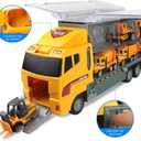 Jenilily Construction Toys Truck Die-cast Vehicle Transporter Car Set Excavator Dump Truck Digger Backhoe for Boys Kids 3 4 5 Years Old