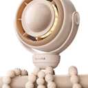 SWEETFULL Baby Stroller Fan - 4000mAh Rechargeable 4-Speed Quiet with LED Display & Night Light, Mini Portable 360 Clip On Safe Fan for Car Seat, Crib, Travel - Brown