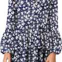 storeofbaby Girls Long Sleeve Dress Casual V Neck Loose Fit Flowy Swing Dresses 10-11 Years, Blue White