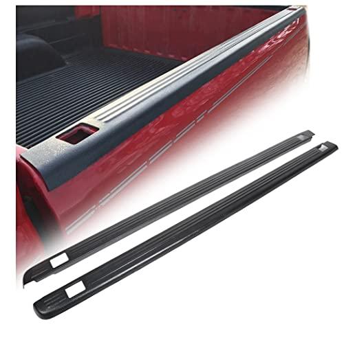 ECOTRIC Truck Bed Rail Caps W/Holes Compatible with 1999-2006 Chevrolet Silverado & GMC Sierra 1500 2500 3500 (Classic only) W/Stake Holes 6'6" Bed Black Ribbed Finish (Set of 2)