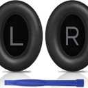 SOULWIT Earpads Replacement for Bose QuietComfort 45 (QC45)/QuietComfort SE (QC SE)/Quiet Comfort Wireless Over-Ear Headphones, Ear Pads Cushions with Softer Protein Leather - Black