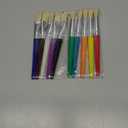 Paint Brushes for Kids, 10 Pcs Big Washable Chubby Toddler Paint Brushes, Easy to Clean & Grip Round and Flat Preschool Paint Brushes with No Shed Bristle for Acrylic Paint, Washable Paint (Assorted Colors)