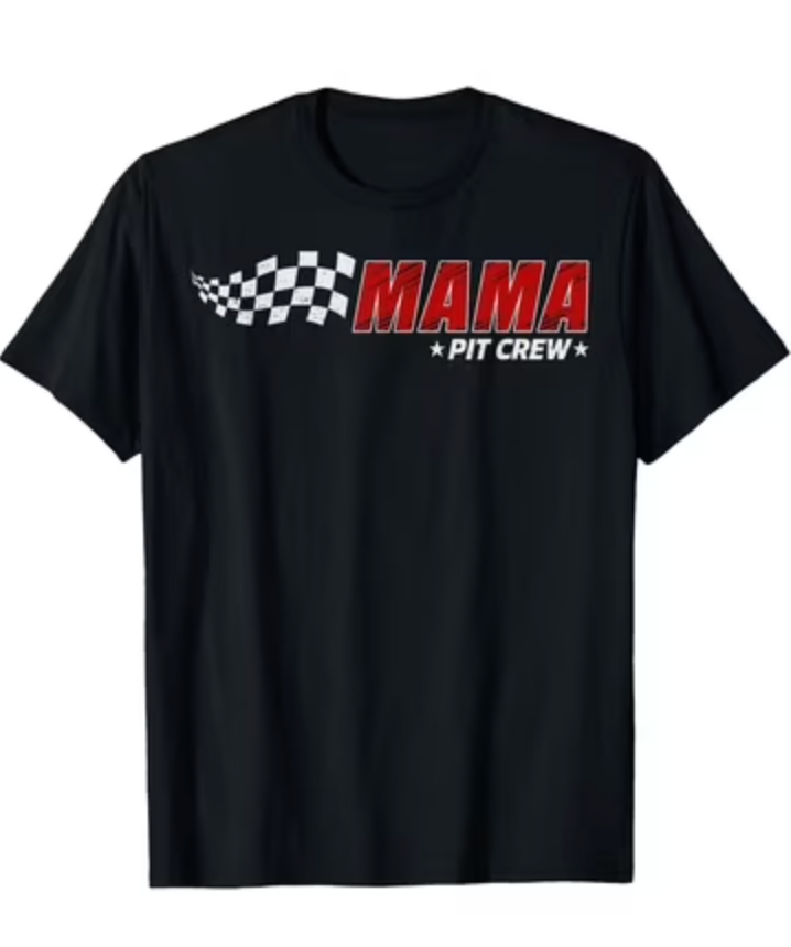 Pit Crew Mama Racing Car Family Matching Birthday Party T-Shirt, Small