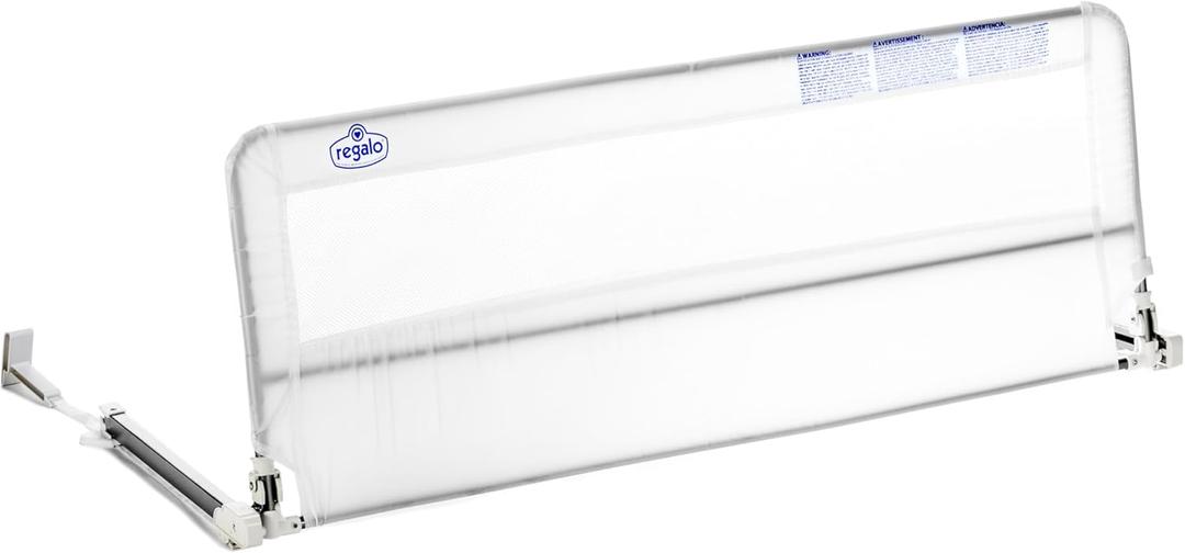 Regalo Hideaway 54-Inch Extra Long Bed Rail Guard, with Reinforced Anchor Safety System