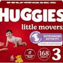 Huggies Size 3 Diapers, Little Movers Baby Diapers, Size 3 (16-28 lbs), 168 Count (6 Packs of 28)