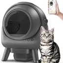 Self Cleaning Litter Box,Automatic Cat Litter Box for Multiple Cats,Robot with APP Control,Dual Safety Protection,Odor-Free Waste Disposal Includes Trash Bags,Grey