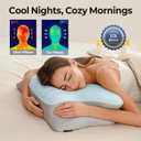 Ylekto Cervical Neck Pillow for Pain Relief - Contour Memory Foam Pillows for Sleeping, Ergonomic Pillow Side Sleeper Pillow for Neck Support, Orthopedic Bed Pillow for Sleepers (Blue & Grey)