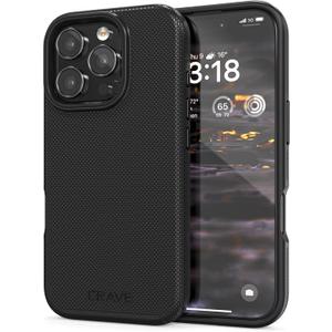 Crave Dual Guard Compatible with iPhone 16 Pro Case, Compatible with MagSafe Shockproof Protection Dual Layer Case for Apple iPhone 16 Pro (6.3") - Black
