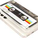 FAteamll Case for Galaxy S23 with Reinforced Corners TPU Soft Bumper Retro Cassette Tape Case Compatible with Samsung Galaxy S23