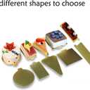 100 pcs 5.12"x1.57" Mini Cake Boards, Long Bar Rectangular Gold Mousse Cardboard Set, Cupcake Base, Dessert Displays Tray, Disposable Paper Coasters, for Wedding Party Cake Pastry Cup
