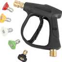 Sooprinse High Pressure Washer Gun,3000 PSI Max with 5 Color Quick Connect Nozzles M22-14 Hose Connector 3.0 TIP
