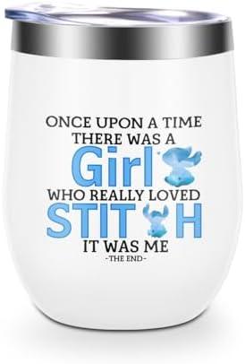 LONGXIN Cartoon Lover Gift, Cute Cartoon Themed Wine Tumbler Cup, Birthday Gifts for Women, Girls, Friends, 12 oz Stainless Steel Coffee Wine Tumbler Cup with Lid