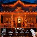 4 x suddus Orange String Lights Outdoor with Remote, 33ft 100 LED Connectable Waterproof Halloween Lights Plug in, Dimmable Clear Wire Fairy Lights for Fall,Thanksgiving, Party, Garden, Porch, Dorm Decor
