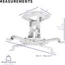 VIVO Universal Adjustable Ceiling Projector, Projection Mount Extending Arms Mounting Bracket, White, MOUNT-VP01W