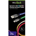 Dynamic LED ColorGlo Charge & Sync Cable, 3 ft (1 Meter), For USB C to USB C