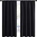 NICETOWN Black Blackout Curtain Blinds - Solid Thermal Insulated Window Treatment Blackout Drapes/Draperies for Bedroom (2 Panels, 42 inches Wide by 63 inches Long, Black)