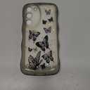 UEEBAI Wave Butterfly Case for Samsung Galaxy S23 Plus Case, Pretty Bling Star Butterfly for Women Cute Shiny Glitter Phone Cover for Girls Bling Clear Cover Curly Shockproof Girly Shell - Black