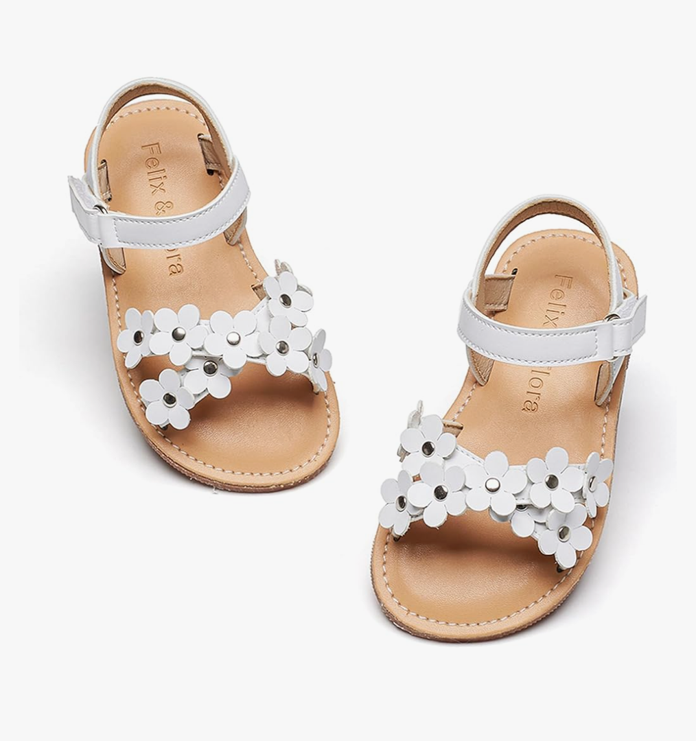Felix & Flora Toddler Girl Sandals -Flower Girl Dress Shoes Open Toe Little Kid Summer Flats Size 5 Felix & Flora Toddler Girl Sandals -Flower Girl Dress Shoes Open Toe Little Kid Summer Flats Size 5
