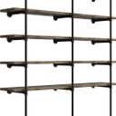 (77"Tall,14"Deep,3pcs) Industrial Retro Wall Mount Iron Pipe Shelf,DIY Open Bookshelf,Hung Bracket,Home Improvement Kitchen Shelves,Tool Utility Shelves, Office Shelves, pipe shelving