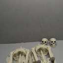 2 Pcs 36" Halloween Skeleton Decorations, 3Ft Realistic Full Body Movable Posable Joints, Plastic Decors for Party Haunted House Yard Supplies