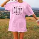 Bride Shirt Bachelorette Crew Shirts - Oversized Future Mrs Bride to Be Tshirt Bridal Party Wedding Casual Tee Tops (M)