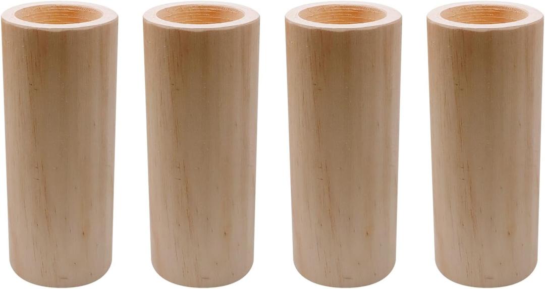 Antrader 4Pcs Round Bed Risers,Wood Risers,Furniture Risers for Couch/Sofa/Bed/Desk/Table(Rise up 6 Inch/15cm),Inner Diameter 6cm