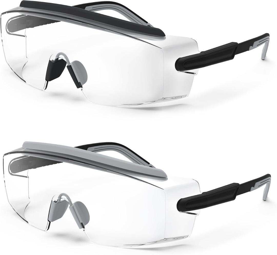 Anti Fog Safety Glasses Safety Goggles Over Glasses Protective Glasses with Anti Scratch Lenses Adjustable