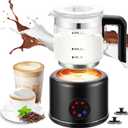 Milk Frother and Steamer, 6 in 1 Milk Steamer and Milk Warmer, 17oz Auto Shut Off Electric Frother with Touch Screen, Hot/Cold Foam Maker for Coffee, Latte, Cappuccino, Hot Chocolate