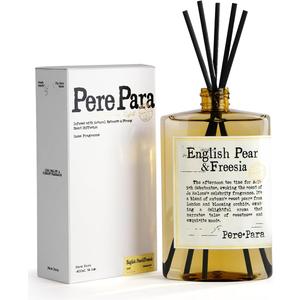 English Pear&Freesia Scent Reed Diffuser Refill 13.53 fl oz with 6 SticksBrighten The Air Luxury Natural Long Lasting Home Fragrance Oil Air Freshener for Living Room and Office