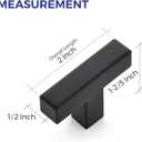 Ravinte 10 Pack Black Square Bar Cabinet Knobs 2 Inch Square Cabinet Pulls Matte Black Single Hole Kitchen Cabinet Handles
