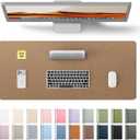 YSAGi Leather Desk Protector, Office Mat, Large Mouse Mat, Non-Slip PU Leather Blotter, Laptop Desk Pad, Waterproof Writing Pad for Office and Home (Bronze, 23.6" x 13.8")