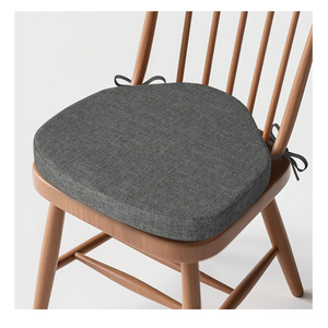 Windsor Chair Cushions for Dining Chairs 1 Pack Non Slip Kitchen Seat Cushion with Ties and Washable Covers Indoor Comfortable Seat Pad with Thick Foam 16.5" x 15.5" x 2" Dark Grey