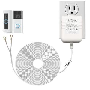 26FT Charging Cable18V500mA Doorbell Power Adapter for Video Doorbells, Ring Video Doorbell Pro and Ring Video Doorbell 2, Transformer Compatible with Zmodo Smart Doorbell and Nest Hello Doorbell