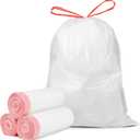 Ultra Thick 15 Gallon Drawstring Trash Bags, 108 Count Heavy Duty Large Plastic Garbage Bag, Leak Proof Trash Can Liners for Tall Kitchen Home Office Lawn Outdoor, White