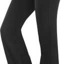 IUGA Bootcut Yoga Pants with Pockets for Women Wide Leg Pants High Waist Workout Pants Tummy Control Work Pants 4 Pockets (Medium, Black 30"inseam)