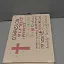 Quilted Vegan Leather Bible Cover, Color-Blocked Bible Cover Case for Women, Bible Carrying Case with Handle, Bible Study Supplies & Christian Gift for Women and Girls (White & Pink, TS/S)