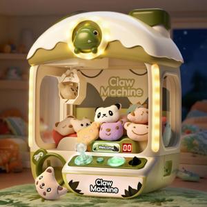 cossy Claw Machine for Kids,Large Dinosaur Toy Claw Machine,Mini Arcade Claw Machine with Sound Lights,360 Crystal Joystick,Fidget Toys and Surprise Eggs,Birthday Gifts for Girls Boy