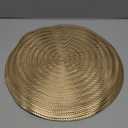 Mabbcoo Round Placemats Set of 8, 15 Inch Vinyl Placemats Hollow Out Washable and Wipeable Gold Circle Place Mats Dining Table Mats for Anniversary Dinner Kitchen Decorations