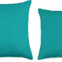 Basic Plain Teal One Solid Colored Throw Pillow, 18x18