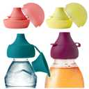 Boon Snug Sip Universal Water and Juice Silicone Bottle Toppers - Soft Spout Conversion Caps with Spill Proof Valves - Silicone Bottle Covers for Travel - Includes 4 Toppers and 4 Cases