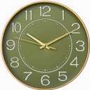 HZDHCLH Modern Wall Clocks Battery Operated,10 inch Olive Green Clock for Wall,Silent Small Wall Clock for Living Room Bedroom Kitchen Office Nursery Decor