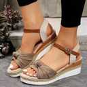 Orthopedic Wedge Sandals for Women 2026 Summer Dressy Trendy Platform Casual Walking Arch Support Espadrilles Wedges, size 6.5