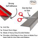 15 x Rubber Bond Stair Edge Protector (Pack of 15) 36x2x1 inch Anti-Slip Stair Corner Trim Rubber Strips - Waterproof Self-Adhesive Staircases for Outdoor & Indoor Uses | Protect Kids & Pets - Grey