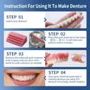 Quick Reline (Boil & Fit) Denture Reliner Kit,For Use with Full or Partial Denture,Or Use with Fake Teeth to Make Temporary Denture, Remold and adjust mulitple times